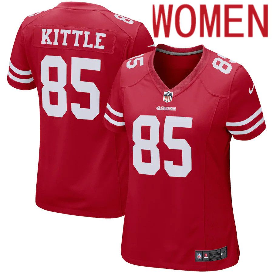 Women San Francisco 49ers #85 George Kittle Nike Scarlet Game Player NFL Jersey->women nfl jersey->Women Jersey